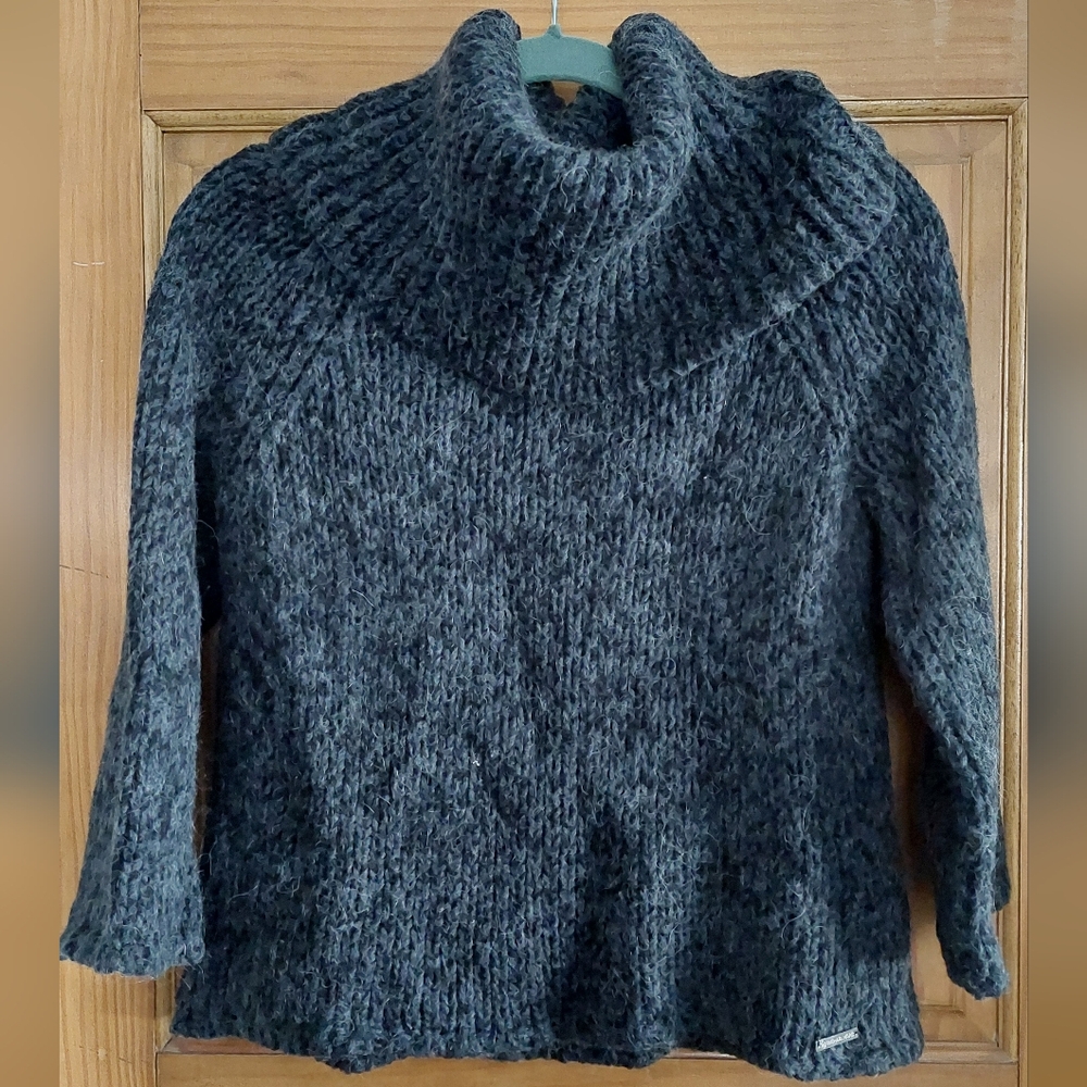 Michael Kors chunky cowl neck sweater blk/gry Size M